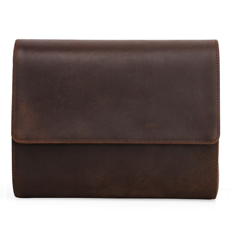 CONTACTS FAMILY Vintage Crazy Horse Leather Outdoor Travel Watch Case, CF1141