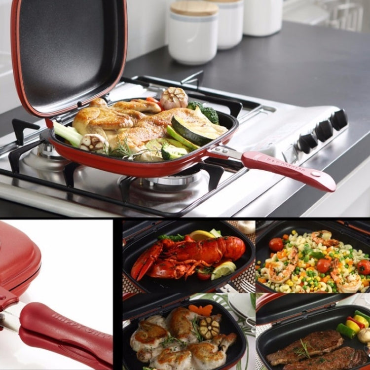 Household Pan Double Side Grill Fry Pan Cookware Double Face Pan, 28cm, 32cm