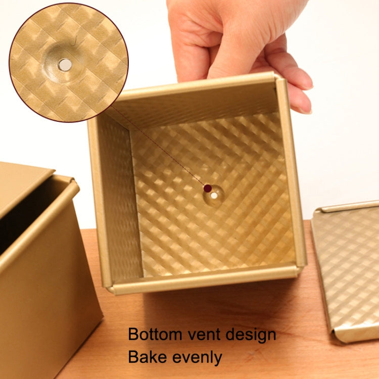 Square Toast Box Non-Stick Water Cube Toast Mold, Style:, 8832 8x7.5x6.5cm Ripple Gold, 8759 11.8x11x10.3cm No Ripple Gold, 8772 8x7.5x6.5cm No Ripple Gold, 8765 11.8x11x10.3cm Ripple Gold