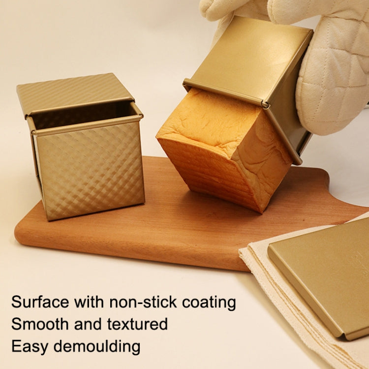Square Toast Box Non-Stick Water Cube Toast Mold, Style:, 8832 8x7.5x6.5cm Ripple Gold, 8759 11.8x11x10.3cm No Ripple Gold, 8772 8x7.5x6.5cm No Ripple Gold, 8765 11.8x11x10.3cm Ripple Gold