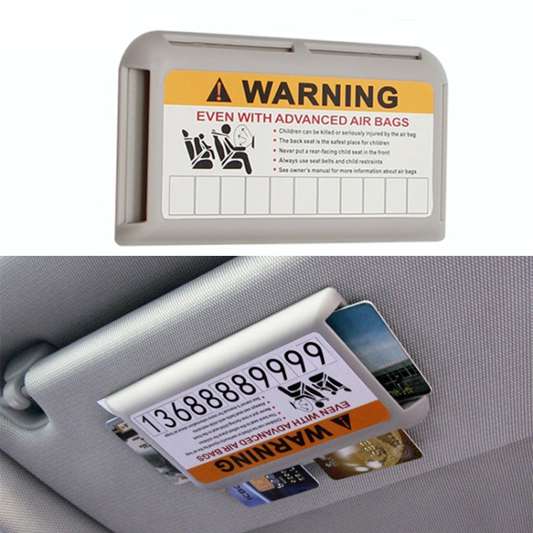 Car Sun Visor Card Holder Pass Fuel Card Holder Parking Number Card