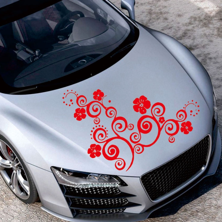 D-908 Summer Flower Totem PVC Car Hood Sticker, D-908