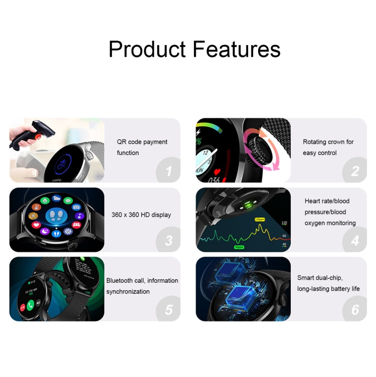 HD3 1.32 Inch Heart Rate Monitoring Smart Watch with Payment Function