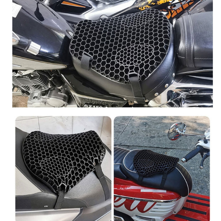 Shock-Absorbing Breathable Honeycomb Motorcycle Seat Cushion, PE Bag+Mesh Cover, PE Bag Package