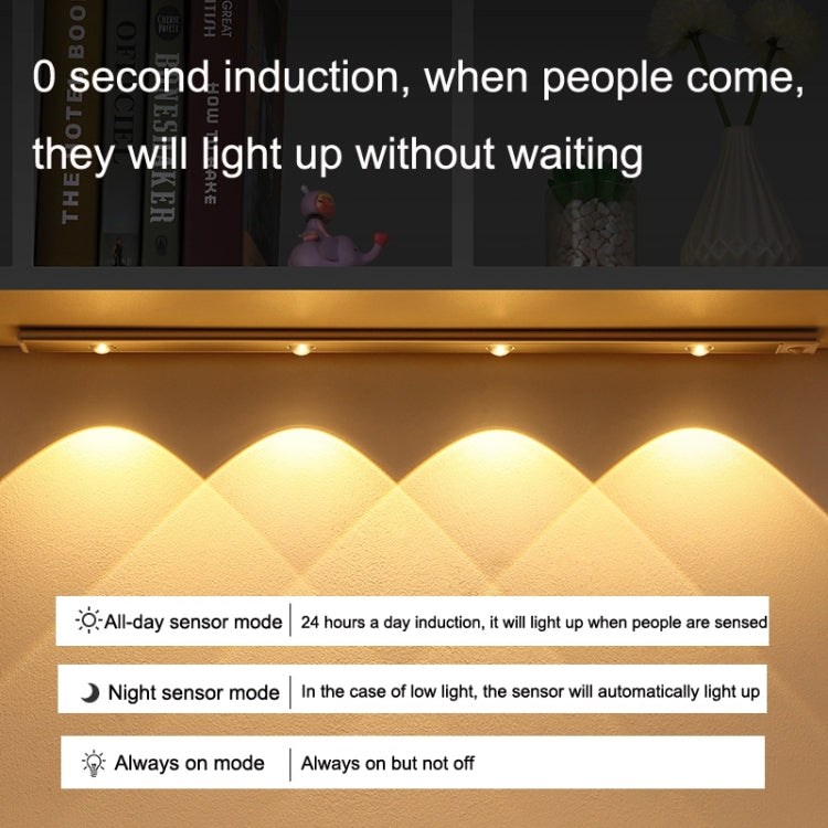 Ultra-thin Smart LED Human Body Sensor Light Bar, Length: 80cm(Space Silver), 80cm