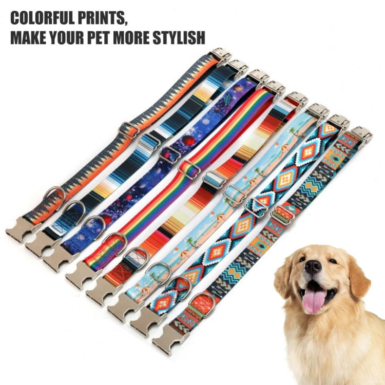 Pet Ethnic Style Polyester Cotton Print Pattern Collar, Size:, S: 1.5x27-43cm, M: 2.0x32-52cm, L: 2.5x38-61cm, XL: 2.5x43-71cm