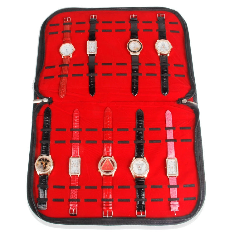 PU Leather Large Capacity Jewelry Watch Display Storage Bag, PU Leather Watch Display Bag