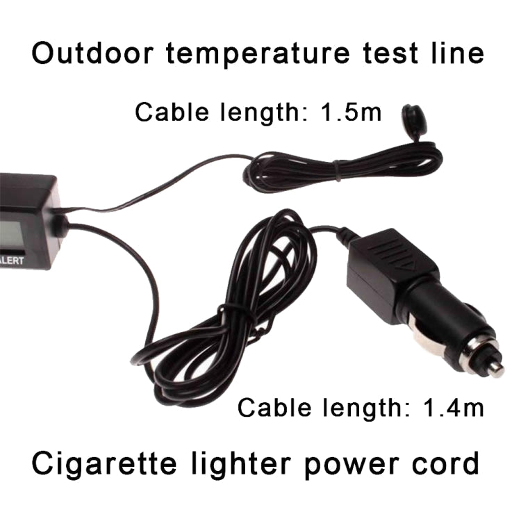 Car Inside And Outside Dual Temperature+Clock+Voltage LED Electronic Display, 4 in 1 Orange+Blue
