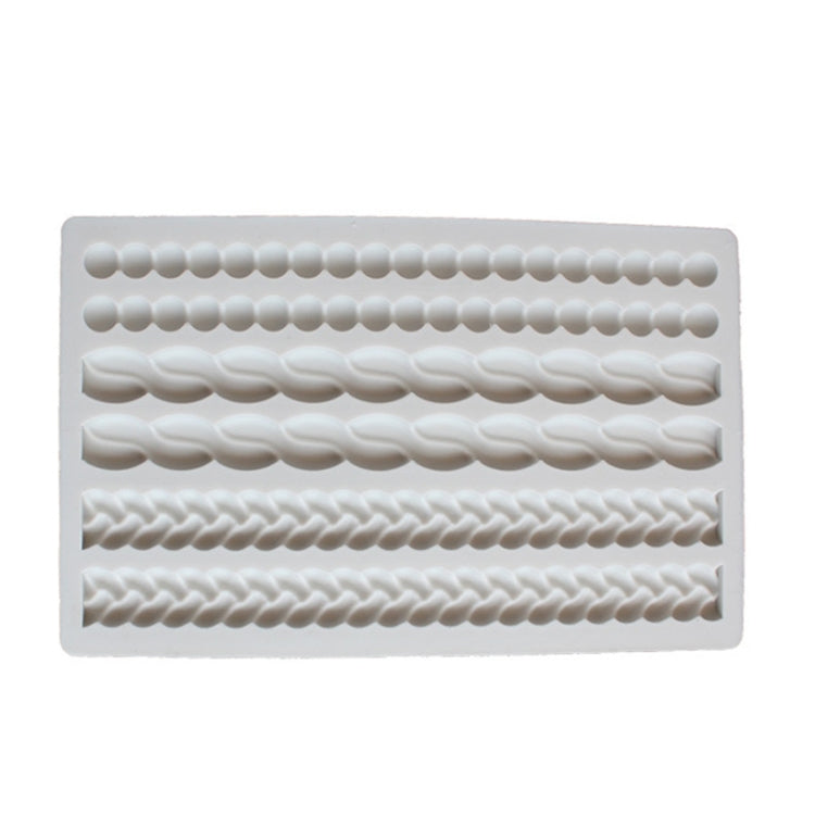 Pearl Twist Braided Fondant Cake Silicone Mold, Pink, Grey