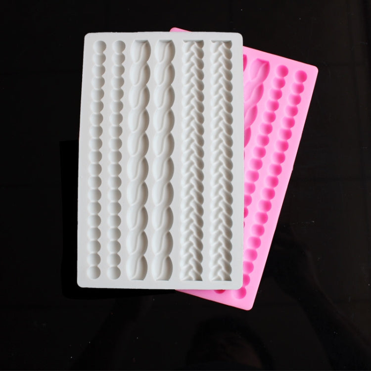 Pearl Twist Braided Fondant Cake Silicone Mold, Pink, Grey