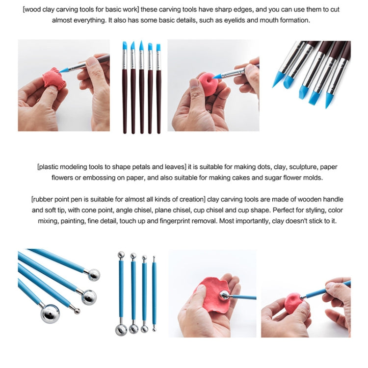 Pottery Tool Set Pottery Clay Stone Carving Knife DIY Clay Combination Tool, 22 In 1, 24 In 1, 27 In 1, 32 In 1