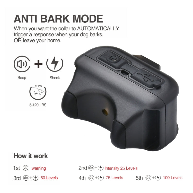 Pet Collar Trainer Rechargeable Automatic Bark Stop, Automatic Bark Stop Black White Spots, Automatic Bark Stop Black