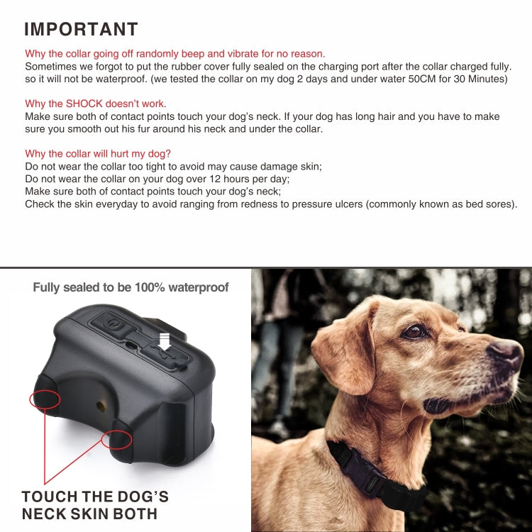 Pet Collar Trainer Rechargeable Automatic Bark Stop, Automatic Bark Stop Black White Spots, Automatic Bark Stop Black
