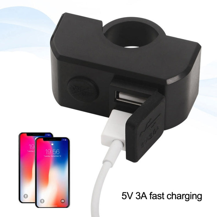 Motorcycle Dual USB Mobile Phone Charger 5V 3A Fast Charging, 5V 3A Black