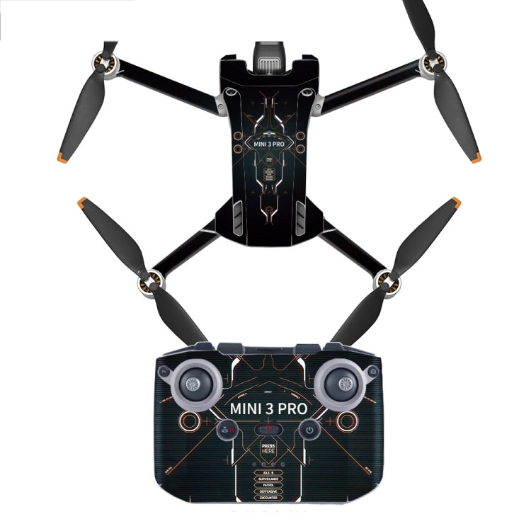 ملصق مقاوم للماء ومضاد للخدش بتصميم مسطح لطائرة DJI Mini 3 Pro، RC-N1 الإصدار العادي، RC مع إصدار الشاشة