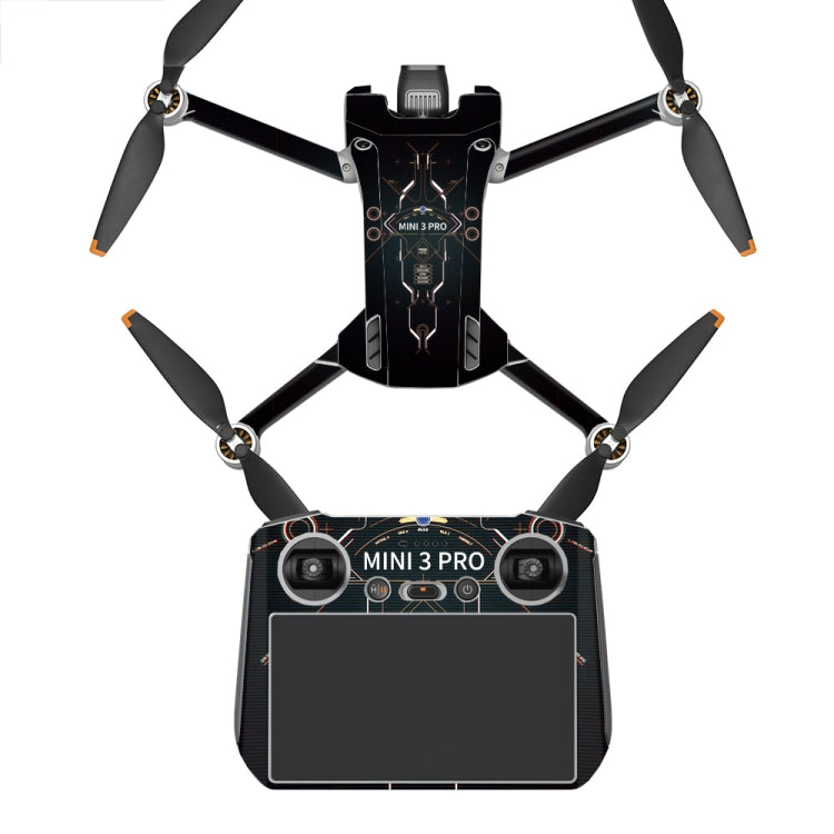 ملصق مقاوم للماء ومضاد للخدش بتصميم مسطح لطائرة DJI Mini 3 Pro، RC-N1 الإصدار العادي، RC مع إصدار الشاشة
