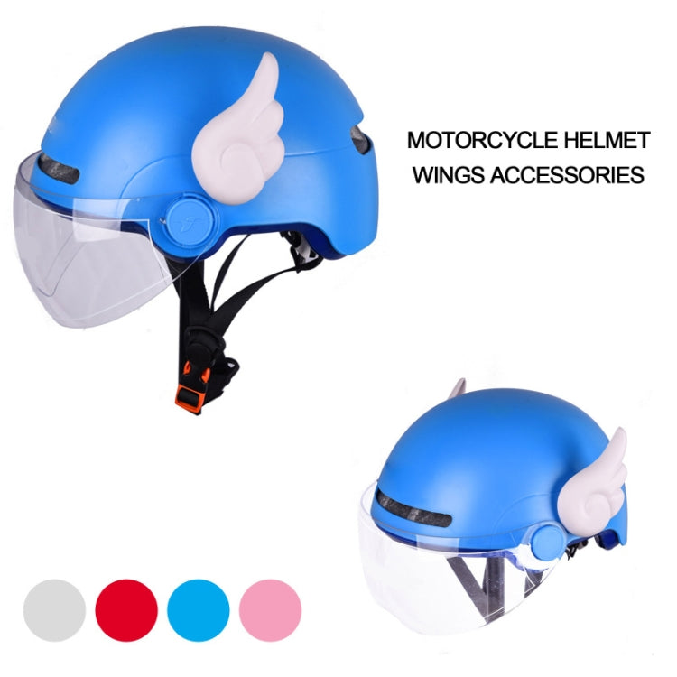 2 Pairs Motorcycle Helmet Angel Wings Decoration, White, Light Blue, Red, Black, Pink, Blue