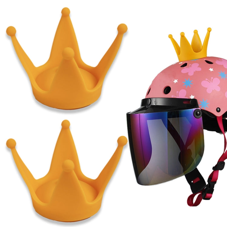 2PCS Motorcycle Crown Sucker Helmet Decoration, Yellow, Light Pink, Gray, Blue, Peach Red