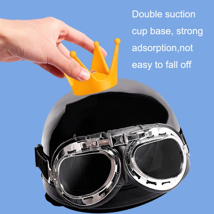 2PCS Motorcycle Crown Sucker Helmet Decoration, Yellow, Light Pink, Gray, Blue, Peach Red