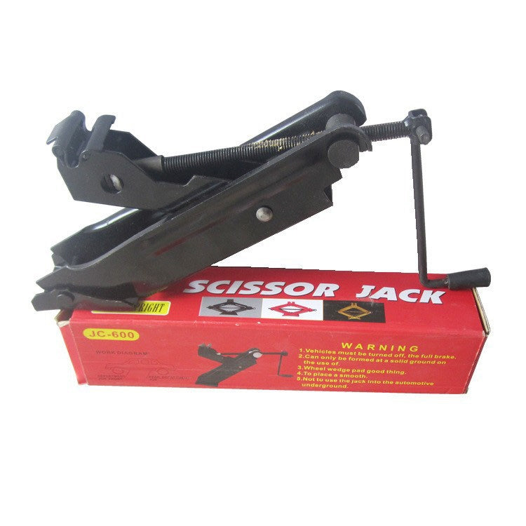 Portable Car Jack Z Type Hand Crank Tire Changing Tool, Black, Red