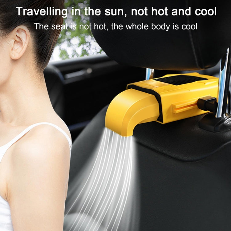 F415 Car Multifunctional Seat Back USB Fan, Black, Yellow