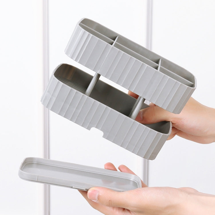 Kitchen Spoon Knife Rack Draining Chopsticks Cage Multifunctional Storage Box, 2 PCS Grey