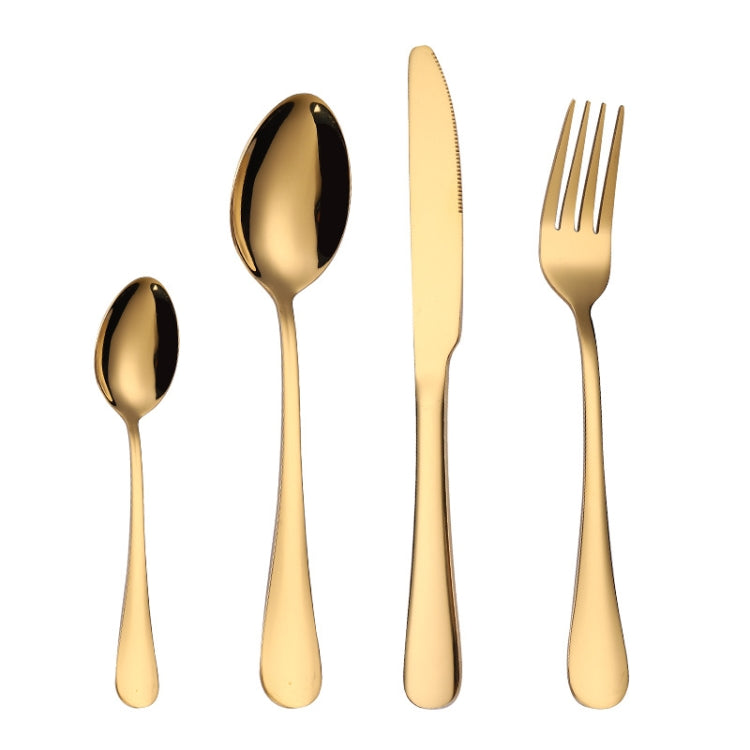 4PCS/Set Stainless Steel Western Steak Fork Spoon Knife Set, True Color, Golden, Rose Gold, Colorful, Black