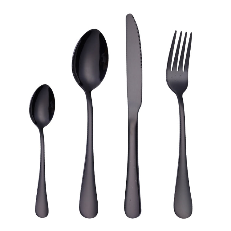 4PCS/Set Stainless Steel Western Steak Fork Spoon Knife Set, True Color, Golden, Rose Gold, Colorful, Black