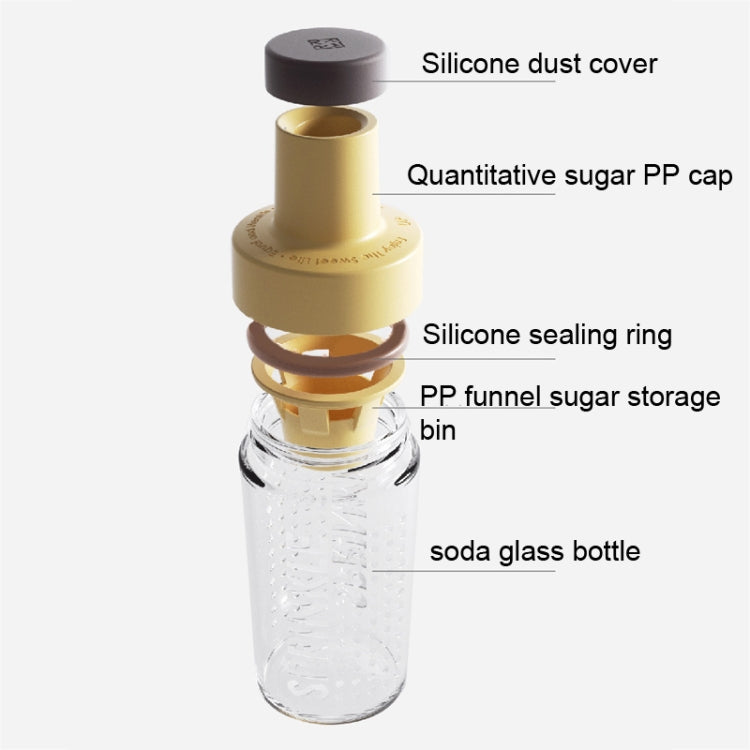 Quantitative Sugar Control Bottle Sugar Jar Dust-proof Sealed Seasoning Bottle With Lid, White, Green, Orange, Yellow