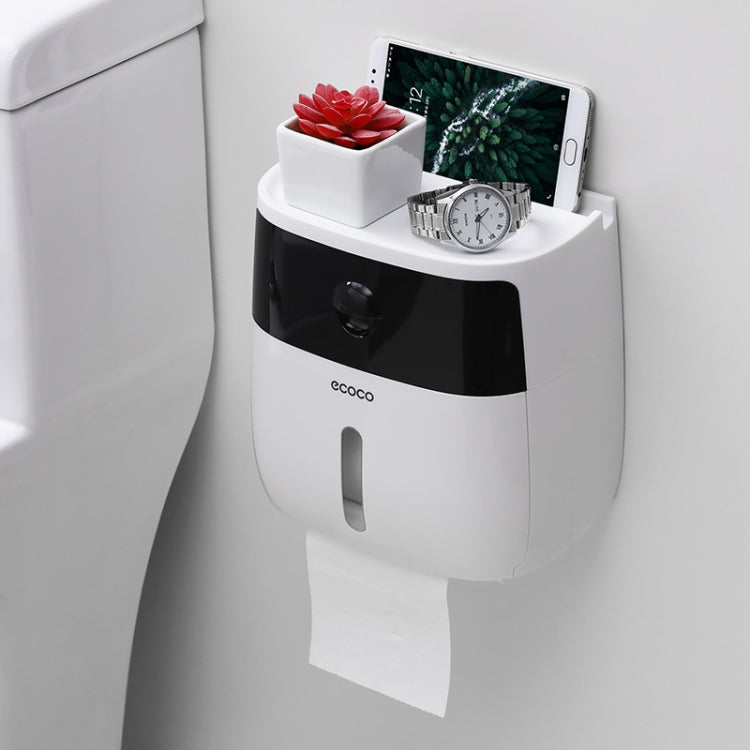 ECOCO E1804 Toilet Multifunctional Double-layers Tissue Rack, White+Gray, White+Black, Pink+Pink, Blue+Blue