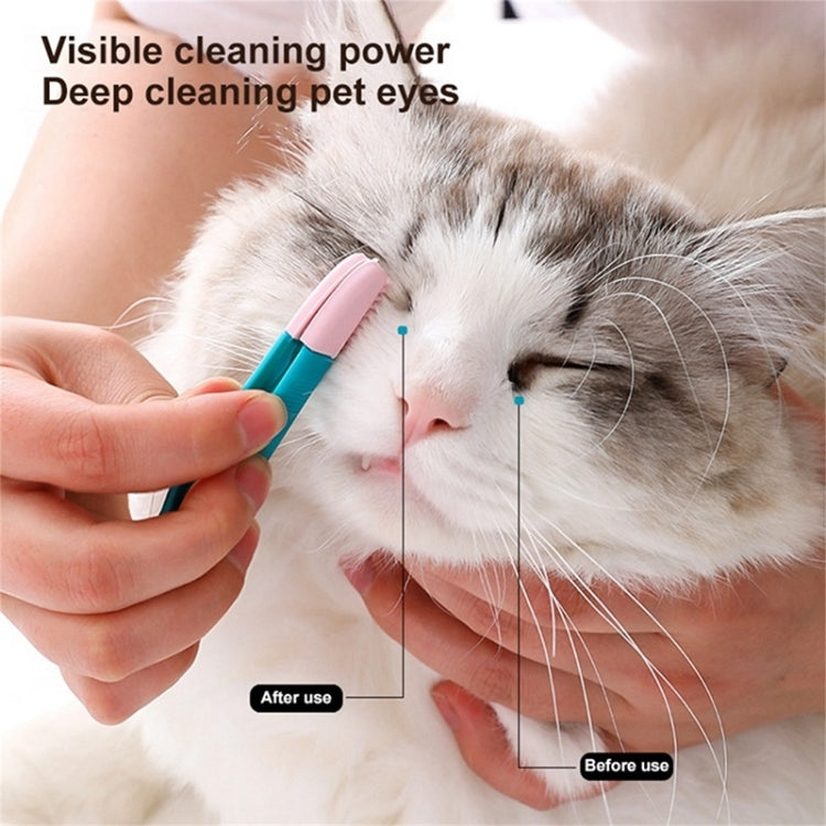 Cat Eye Brush Pet Eye Cleaner Cat Hair Knot Brush, Blue Pink, All Blue