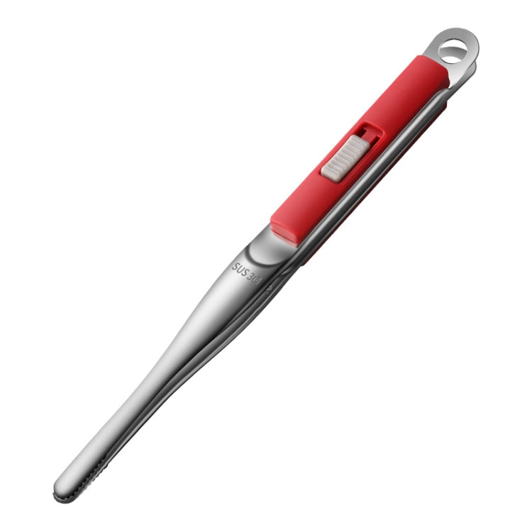 304 Stainless Steel Food Clip with Sawtooth Barbecue Tongs, Food Clip(Black), Food Clip(Gray), Food Clip(Red), Food Clip(Blue)