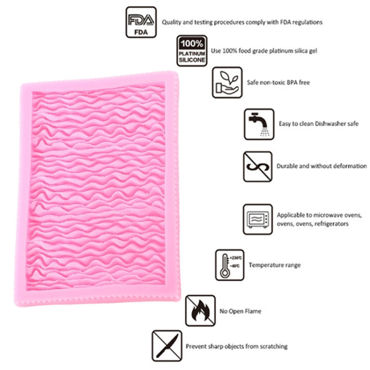 Food Grade Fondant Silicone Mold Pleated Skirt Cake Decorating Tool, CC562