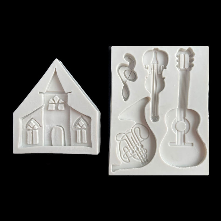 Castle Musical Silicone Mold Chocolate Fondant Cake Decor, Style:, Specification: Triangle, Triangle, Rectangle
