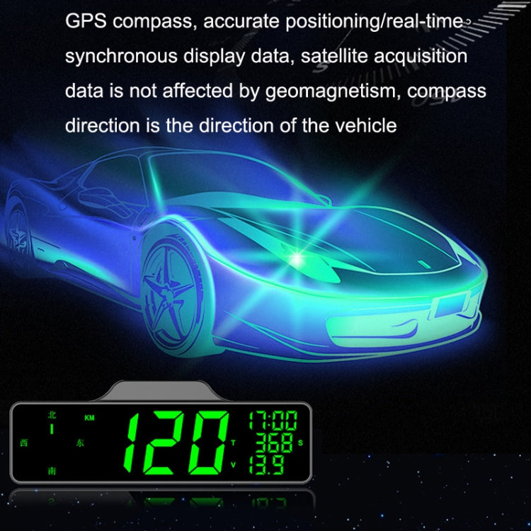 Car HUD Car Head-up Display Compass Multifunction GPS Speedometer
