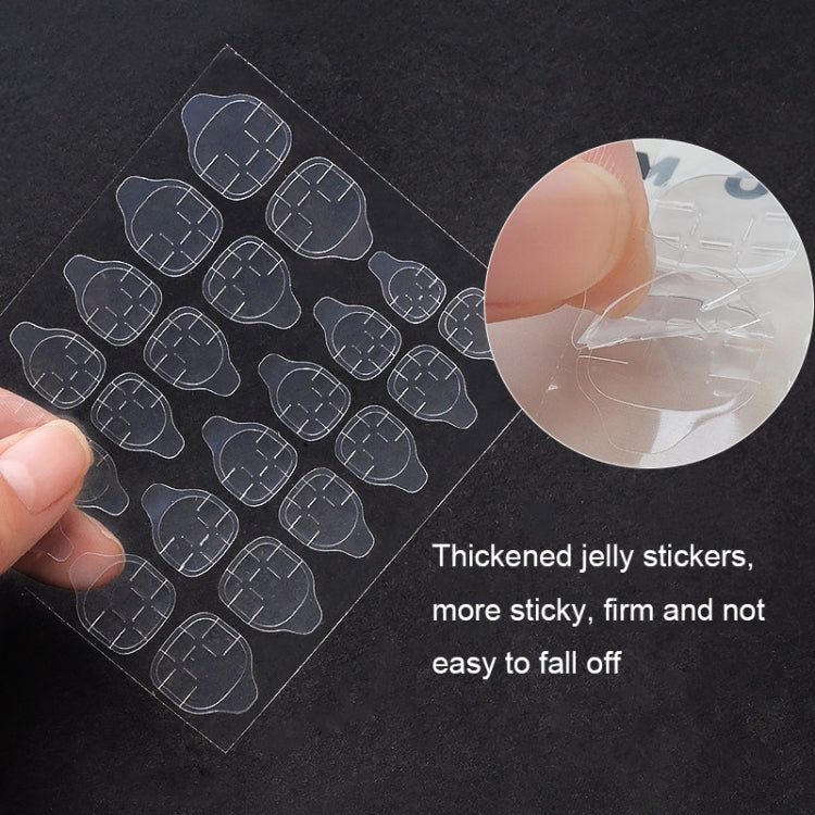 30 PCS 24 Stickers/Sheet Nail Art Double Sided Jelly Glue, Jelly Glue, with Indentation, Yellow, Foot Stickers, Pink