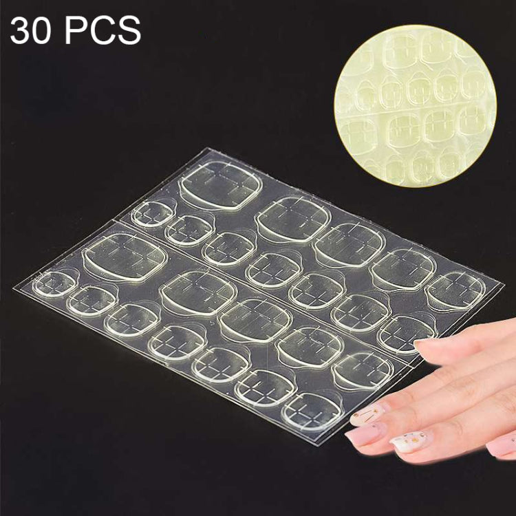 30 PCS 24 Stickers/Sheet Nail Art Double Sided Jelly Glue, Jelly Glue, with Indentation, Yellow, Foot Stickers, Pink