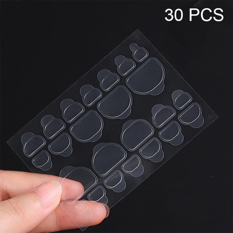 30 PCS 24 Stickers/Sheet Nail Art Double Sided Jelly Glue, Jelly Glue, with Indentation, Yellow, Foot Stickers, Pink