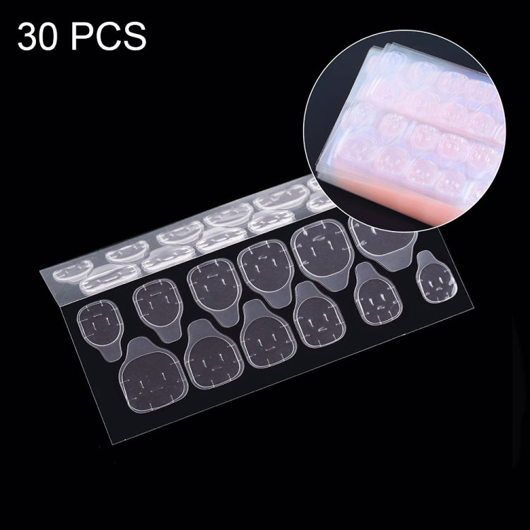 30 PCS 24 Stickers/Sheet Nail Art Double Sided Jelly Glue, Jelly Glue, with Indentation, Yellow, Foot Stickers, Pink
