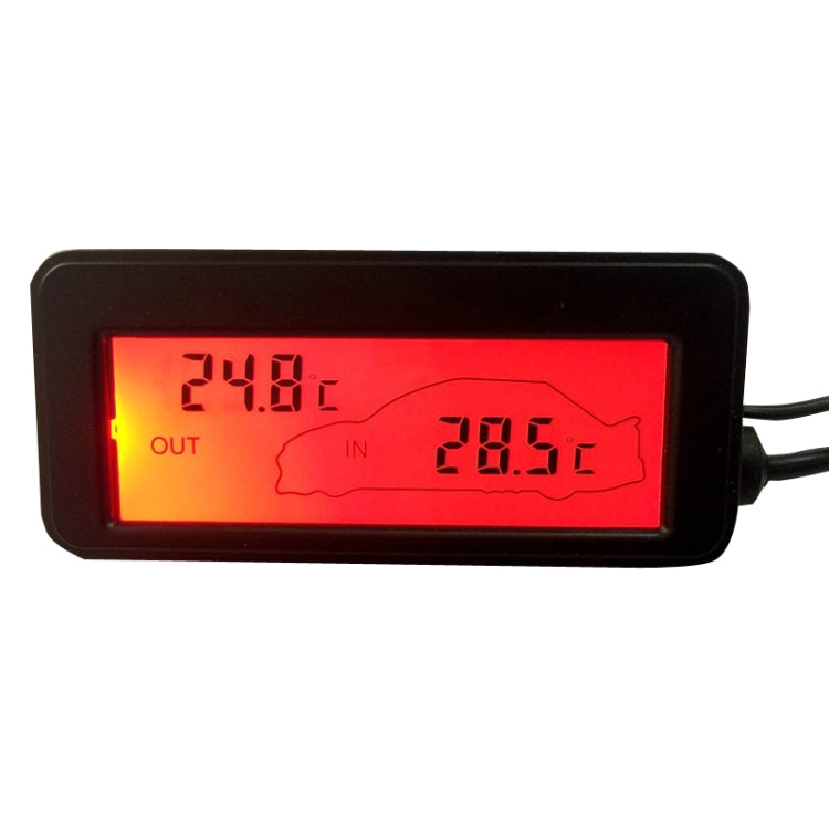Car Inside and Outside Backlit Mini Digital Thermometer, Blue, Green, Red