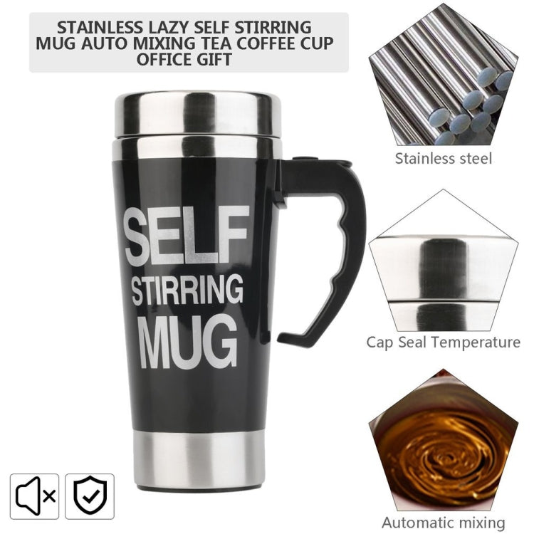 FX-589 400ml 304 Stainless Steel Automatic Stirring Coffee Cup, Green, White, Red, Yllow, Black, Blue