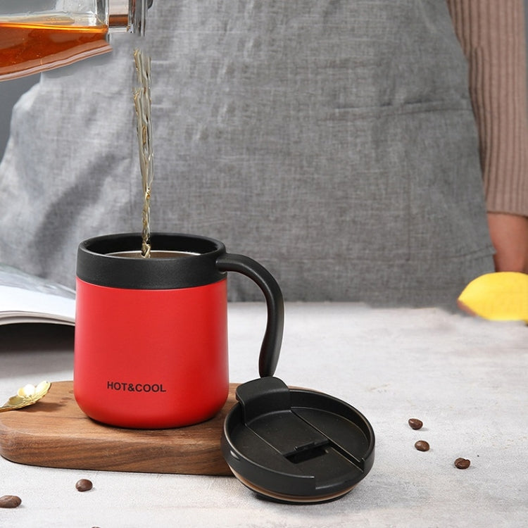 Round Bottom Flip Lid Office Cup Drinking Cup With Handle, 350ml, 500ml