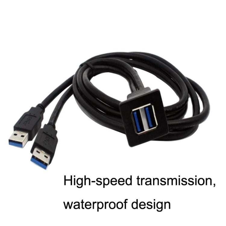 RF-56 Dual-port USB3.0 Waterproof Cable Car Dashboard Audio Extension Line, Cable Length: 1m, Dashboard Audio Extension Line