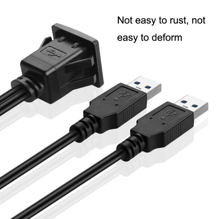 RF-56 Dual-port USB3.0 Waterproof Cable Car Dashboard Audio Extension Line, Cable Length: 1m, Dashboard Audio Extension Line