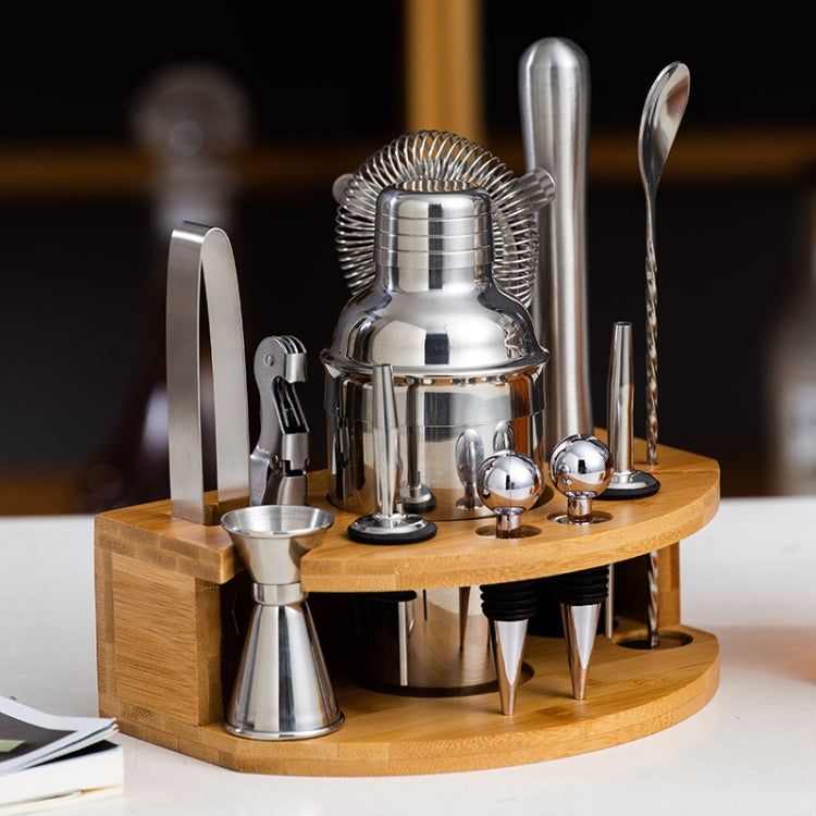 BY-F12 Semicircle Wooden Base Bar Shaker Set, Spec:, 350ml, 550ml, 700ml, 750ml