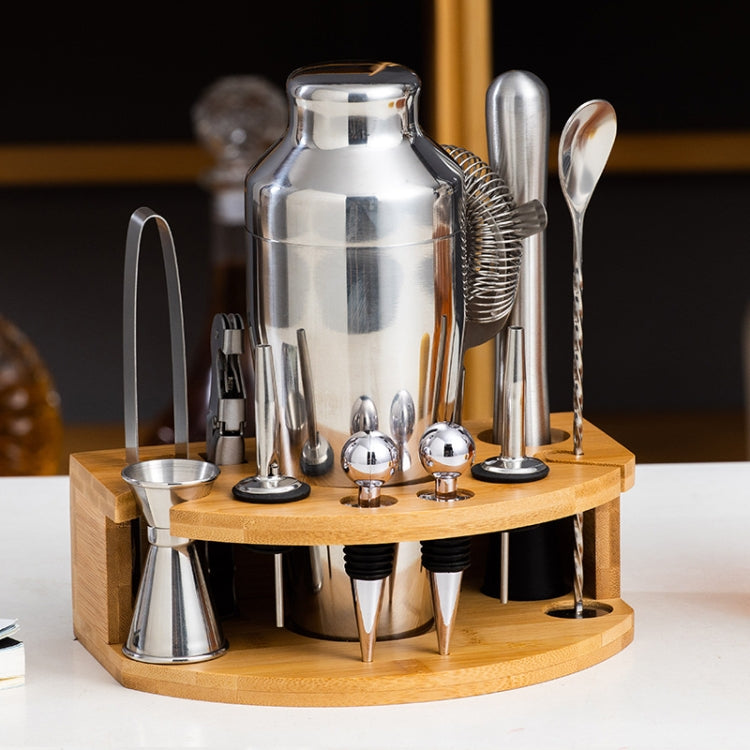 BY-F12 Semicircle Wooden Base Bar Shaker Set, Spec:, 350ml, 550ml, 700ml, 750ml