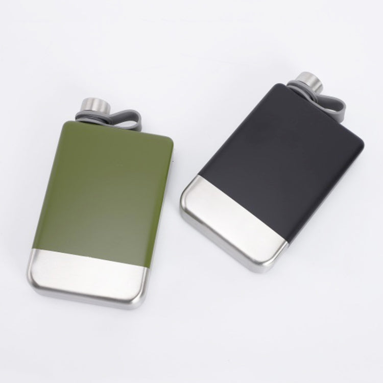 9oz Portable 304 Stainless Steel Flagon Whiskey Vodka Wine Pot Hip Flask, Matte Black, Military Green, Blue, Red