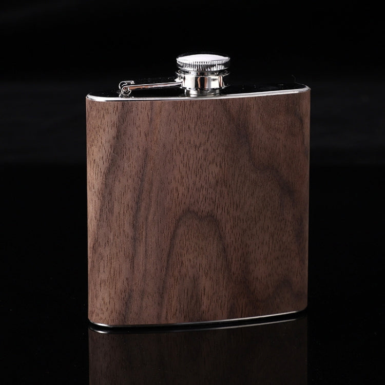 6oz Wood Leather Hip Flask Stainless Steel Whiskey Wine Alcohol Flagon, Style 1, Style 2, Style 3, Style 4, Style 5