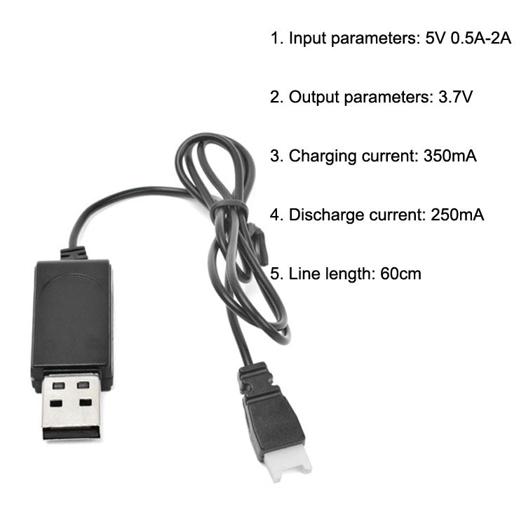 كابل شحن USB 3.7 فولت 350 مللي أمبير في الساعة مع قابس هواء إلى هواء بدون حماية للطائرات بدون طيار