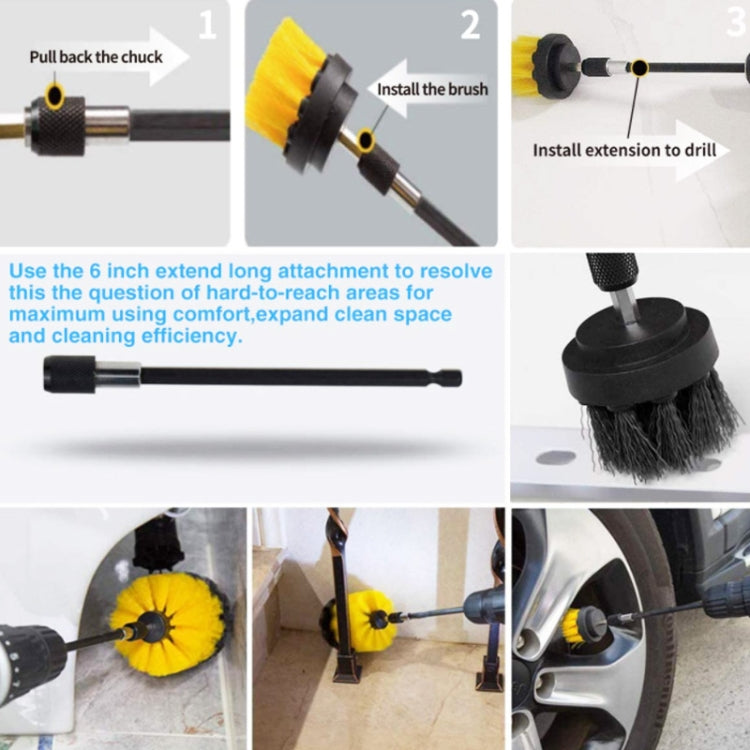 6PCS Electric Drill Head Car Tire Floor Crevice Cleaning Brush, 6 PCS / Set Brush(Yellow), 6 PCS / Set Brush(Blue), 6 PCS / Set Brush(Red), 6 PCS / Set Brush(White), 6 PCS / Set Brush(Black)
